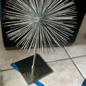Z Gallerie Decorative scoppio sphere home decor Art  steel spiked base sculpture
